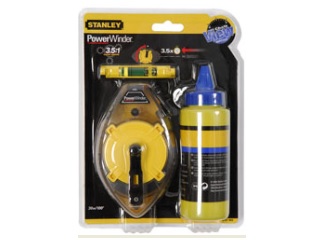 STANLEY-  Tiralineas Kit power 30m + polvo + nivel de cordel 